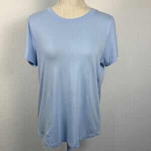 Madewell Women's Light Sky Blue Crew Neck T-Shirt Top Casual Minimalist Medium